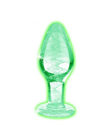 Plug Anal De Vidrio brillante que brilla en la oscuridad fluorescente juego anal sexo anal sexshop juguetes sexuales
